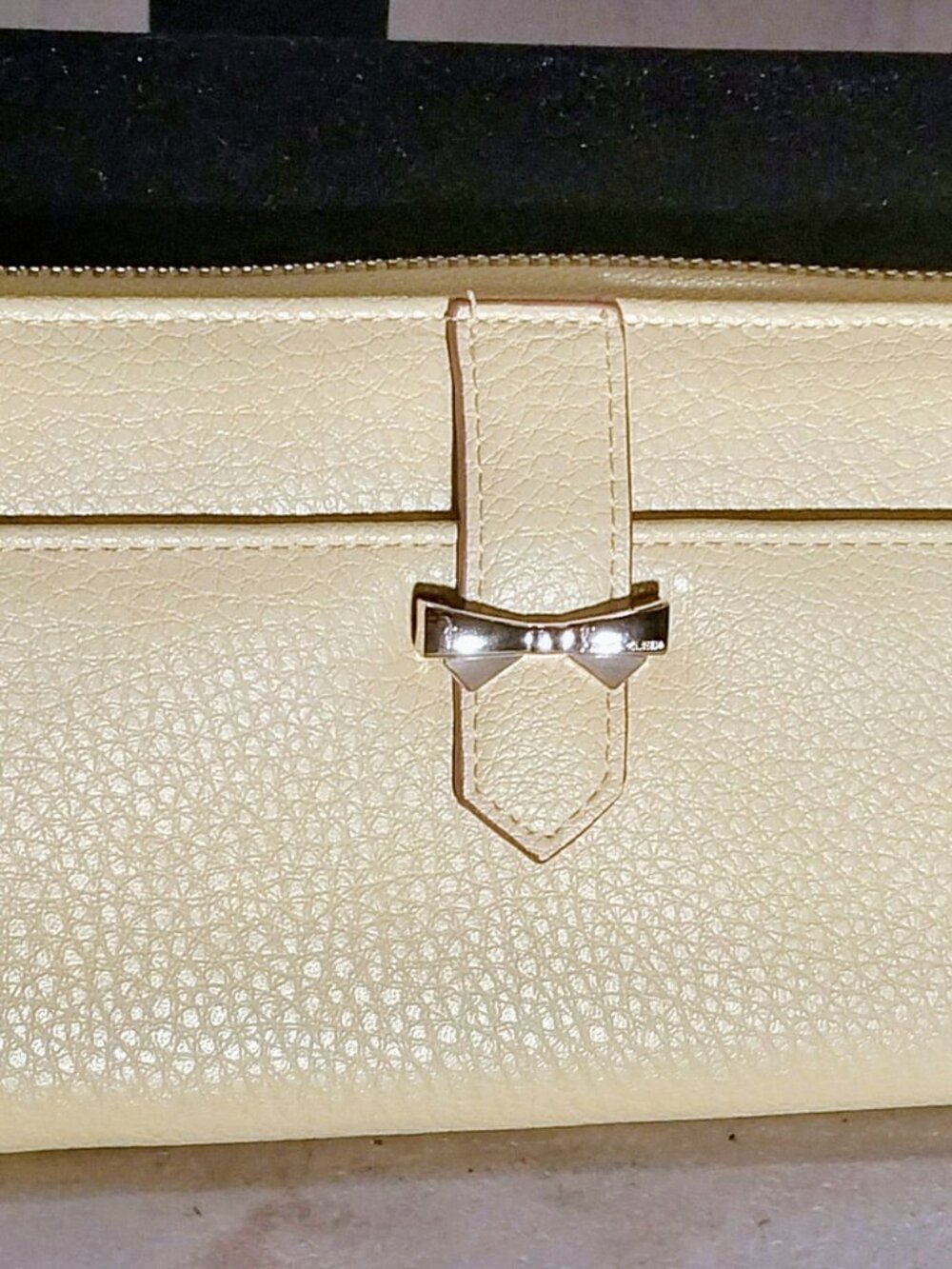 Anne Klein Faux Leather Yellow Wallet Wristlet